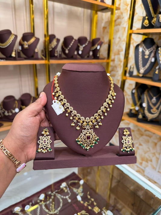 Peacock stone necklace