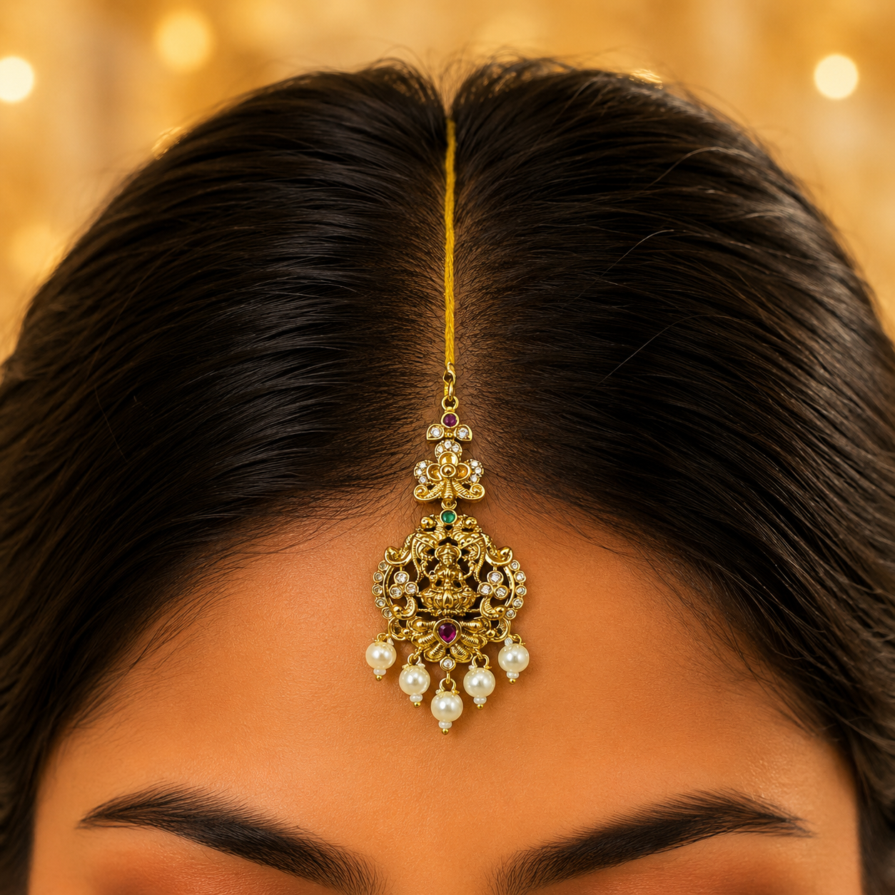 Lakshmi Pendant Maang Tikka
