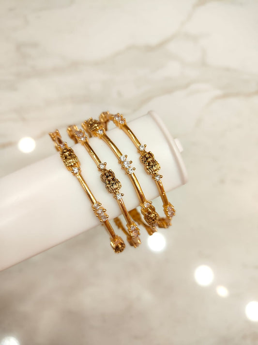 Antique Lakshmi Stone Bangles (4pcs)