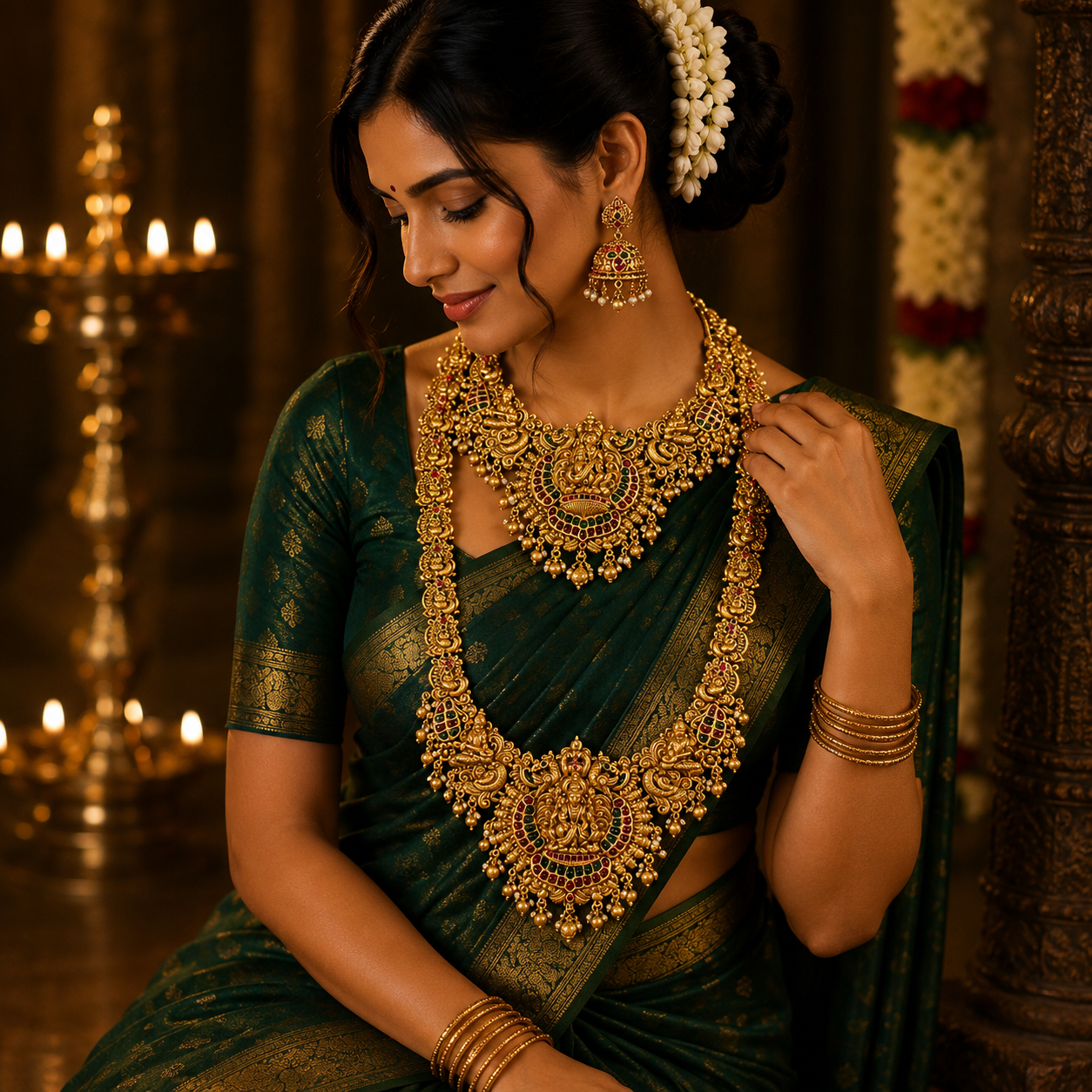 3D Lakshmi bridal combo set