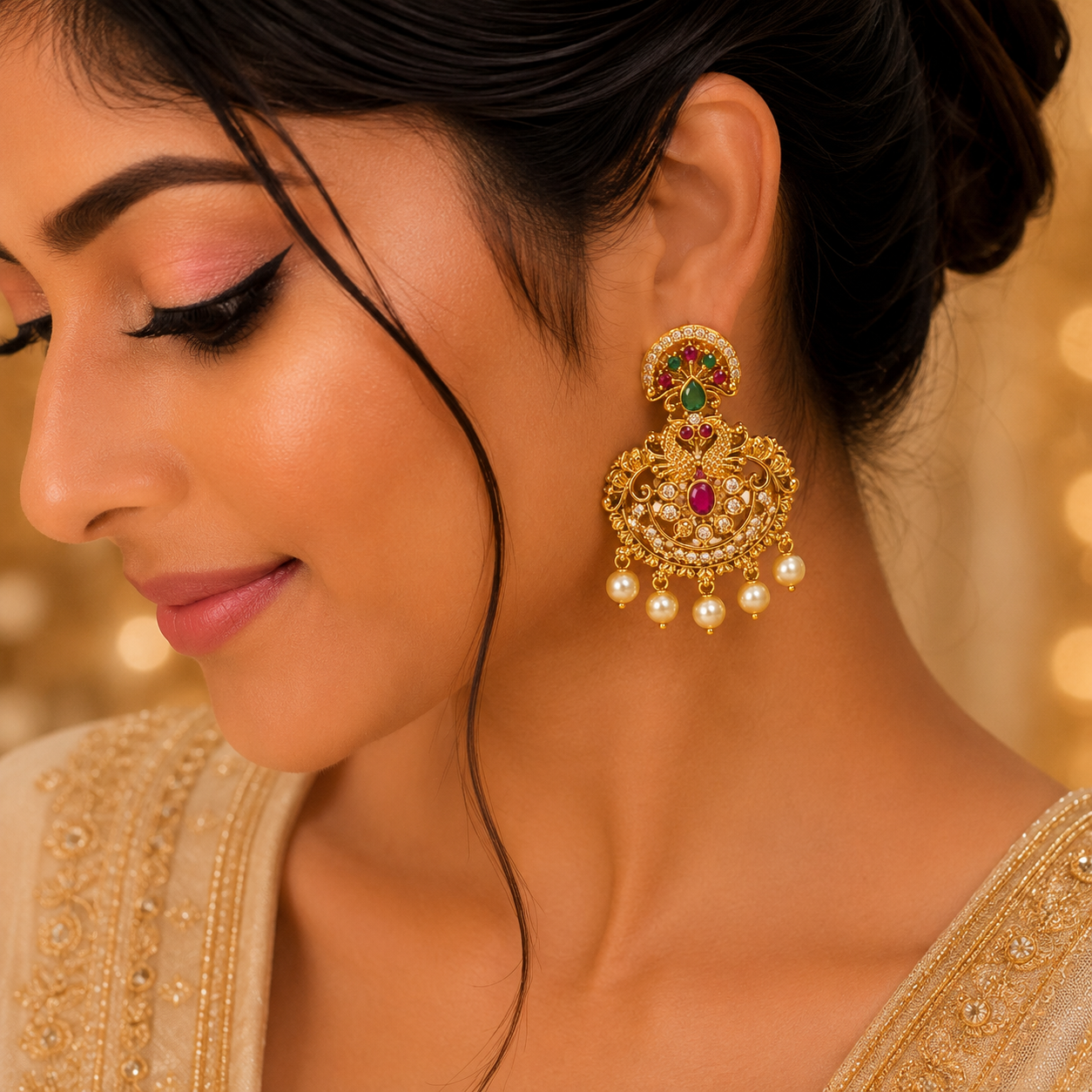 Peacock Stone Stud