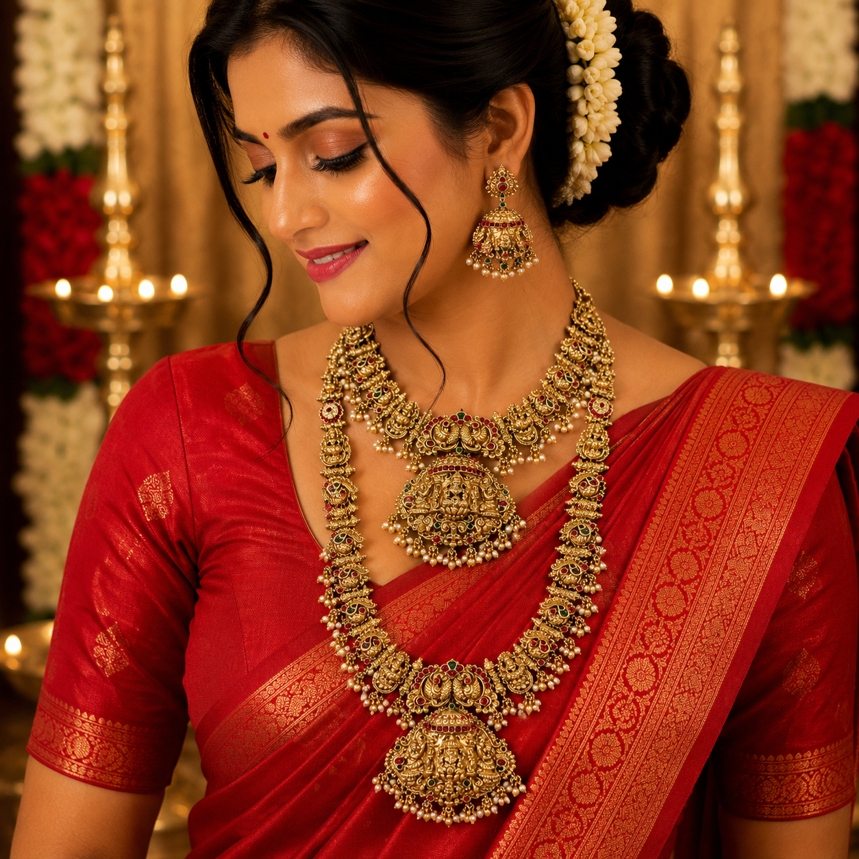 Lakshmi & Peacock Bridal Combo Set