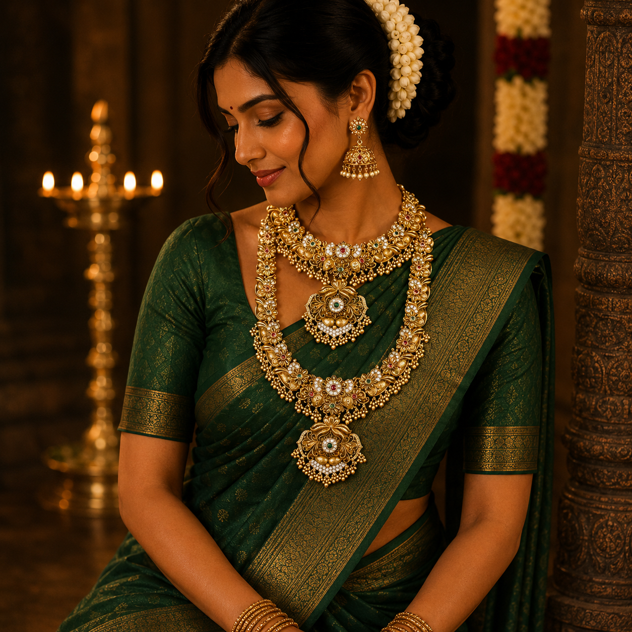 3D Antique Floral bridal combo set (non idol)