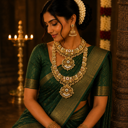 3D Antique Floral bridal combo set (non idol)