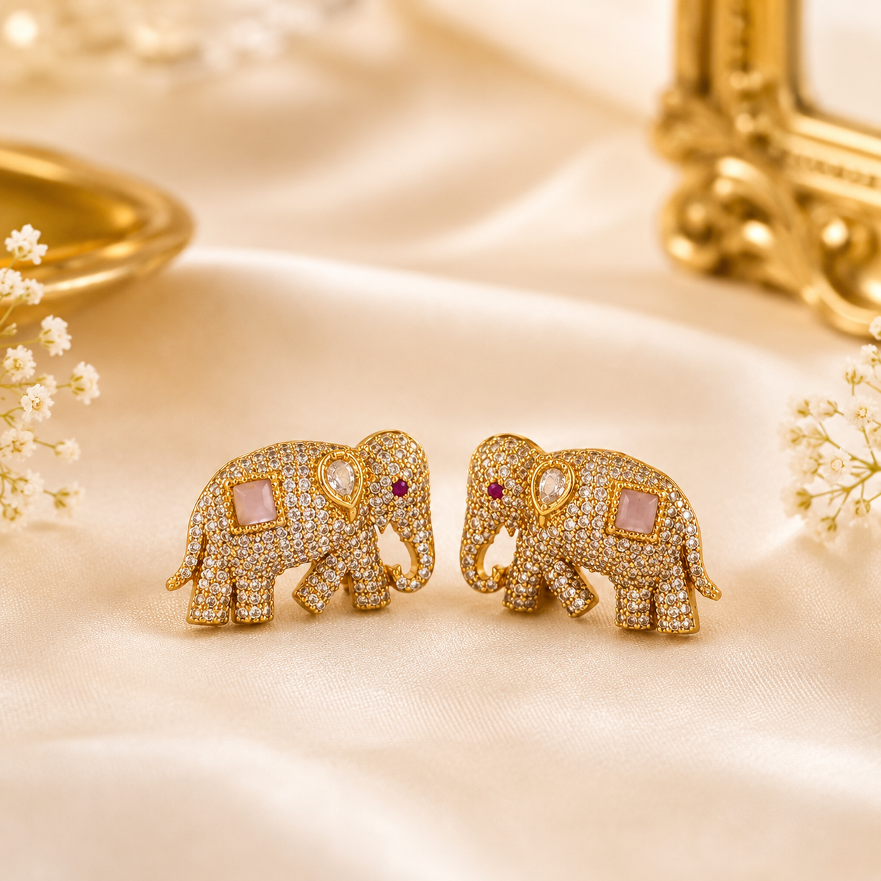 Pastel Pink Elephant Earrings