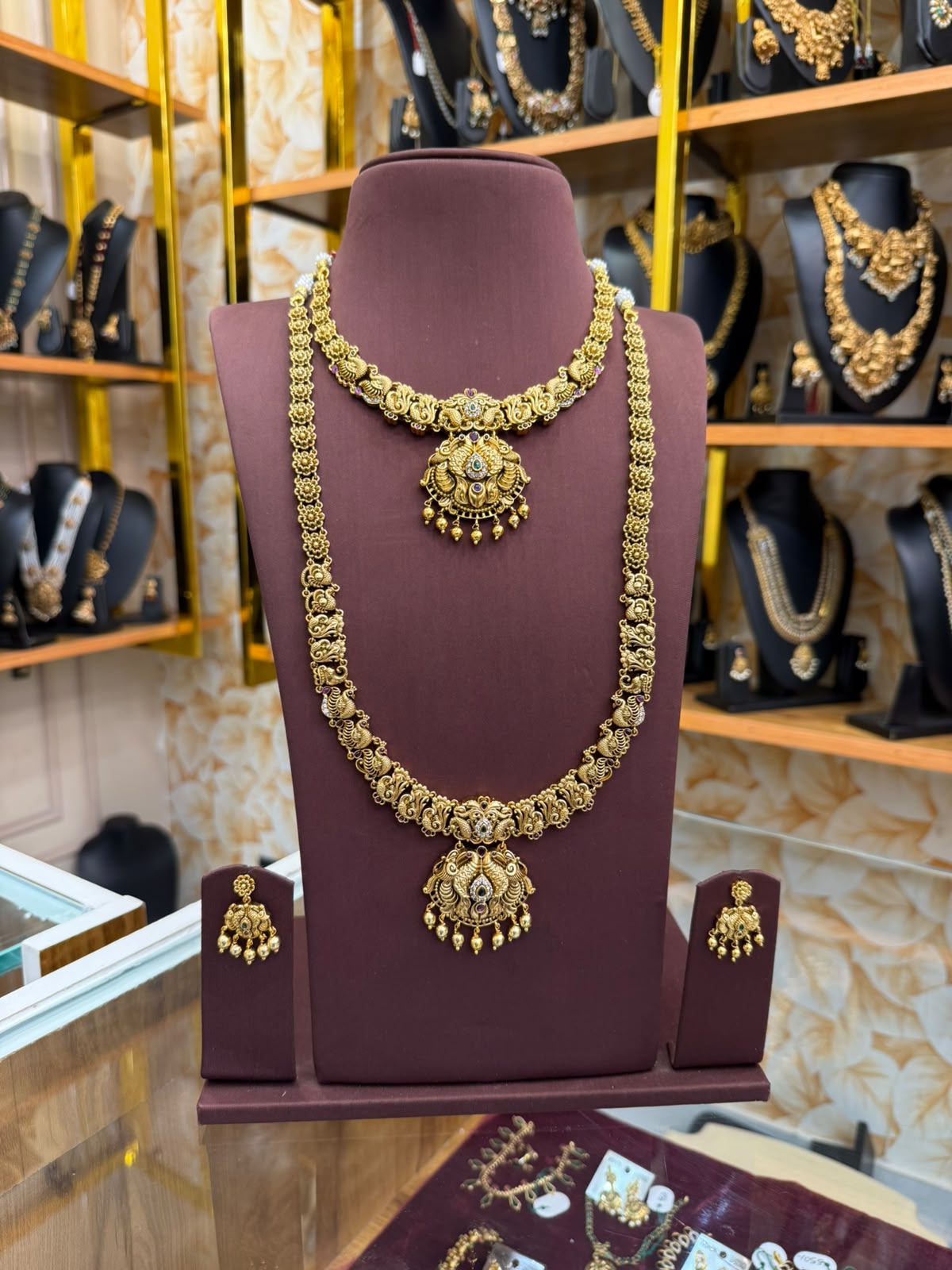 Elegant Peacock Gold Replica Combo Set