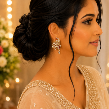 Ruby Peacock Earrings