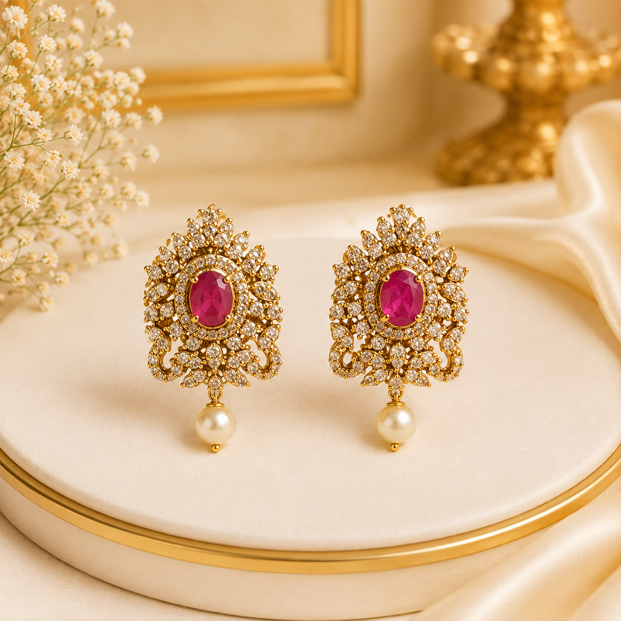 Ruby Stone Earrings