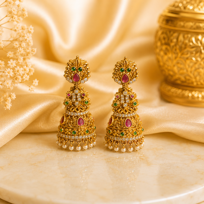 Stone Pearls Jumka