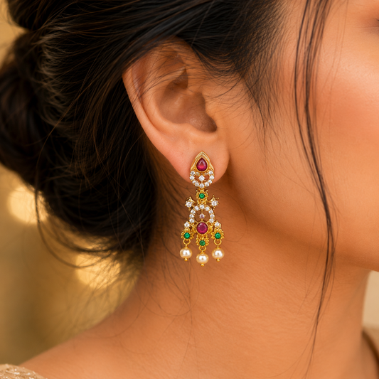Stone Pearls Earrings