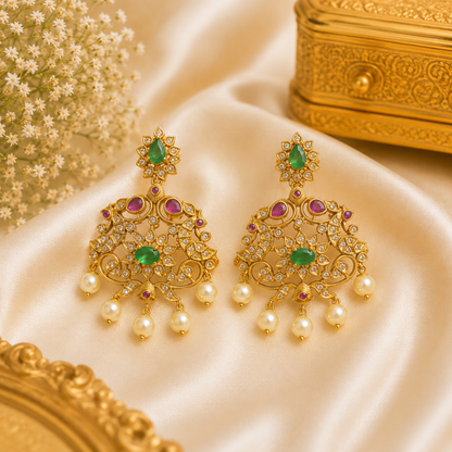 Kemp Stone Jumka With Pearls